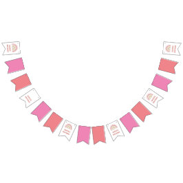 Rosa Rainbow Birthday Banner - anpassad namnbindni Vimplar