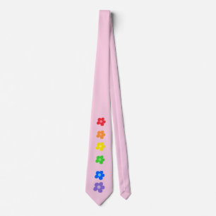 Rosa Rainbow Blommigt Gay pride design Neck Tie Slips