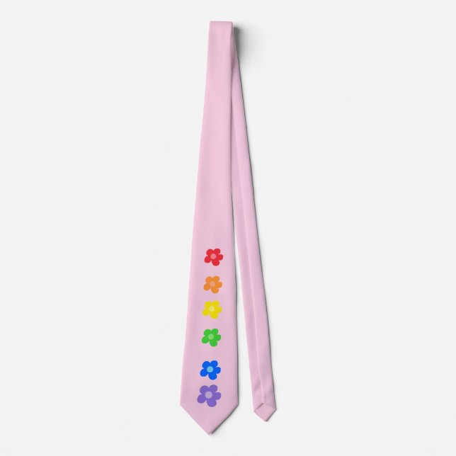 Rosa Rainbow Blommigt Gay pride design Neck Tie Slips (Framsida)
