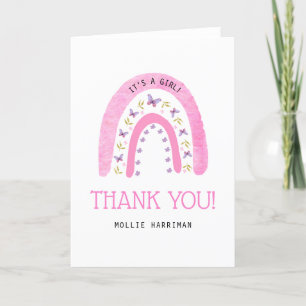 Rosa Rainbow Cute Boho Baby Shower Tack Kort