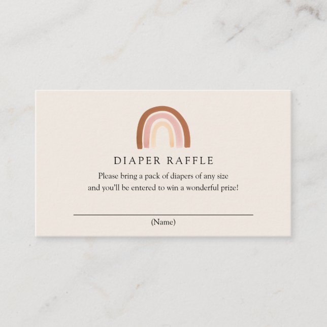 Rosa Rainbow Diaper Raffle Card Tilläggskort (Framsida)