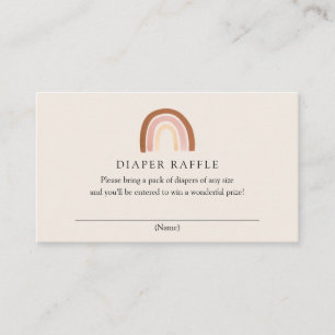 Rosa Rainbow Diaper Raffle Card Tilläggskort