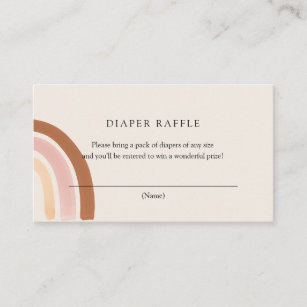 Rosa Rainbow Diaper Raffle Card Tilläggskort