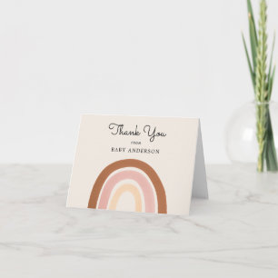 Rosa Rainbow Girl Baby Shower Tack Postcard Anteckningskort