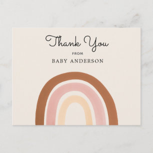 Rosa Rainbow Girl Baby Shower Tack Postcard Vykort