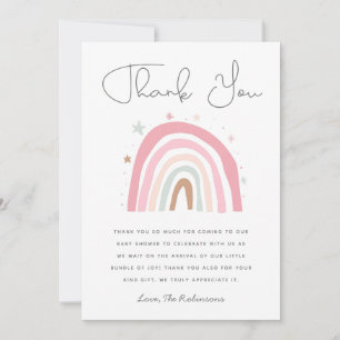 Rosa Rainbow Girls Baby Shower Tack Kort