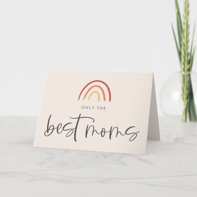 Rosa Rainbow Gravid Announcement Baby Reveal Kort (Framsida)