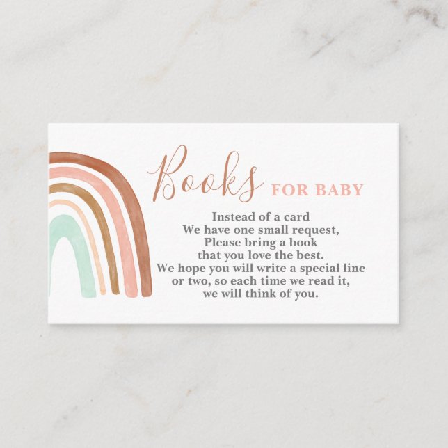 Rosa Rainbow Hämta ett Bok-kort Tilläggskort (Framsida)