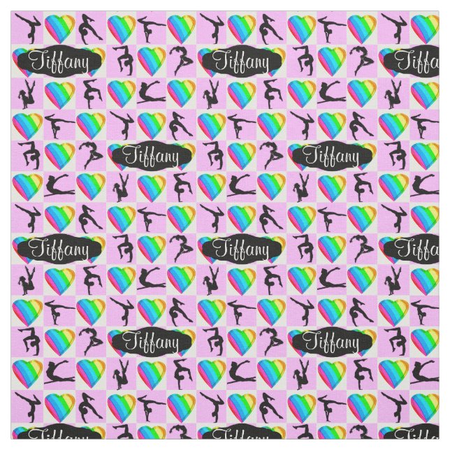 ROSA RAINBOW HEART PERSONLIG GYMNAST FABRIC TYG (Provkarta)