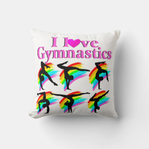ROSA RAINBOW I KÄRLEK GYMNASTICS DESIGN KUDDE