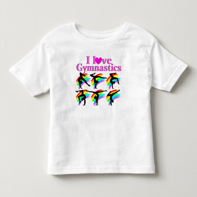 ROSA RAINBOW I KÄRLEK GYMNASTICS DESIGN T SHIRT (Framsida)