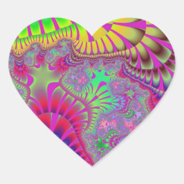 Rosa Rainbow Melt Hjärtformat Klistermärke