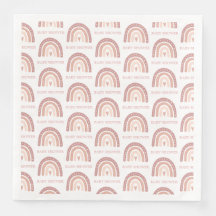 Rosa Rainbow Mönster Baby Shower Middag