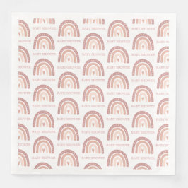 Rosa Rainbow Mönster Baby Shower Middag Pappersservett