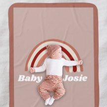 Rosa Rainbow Namn Announcement Baby Blanket