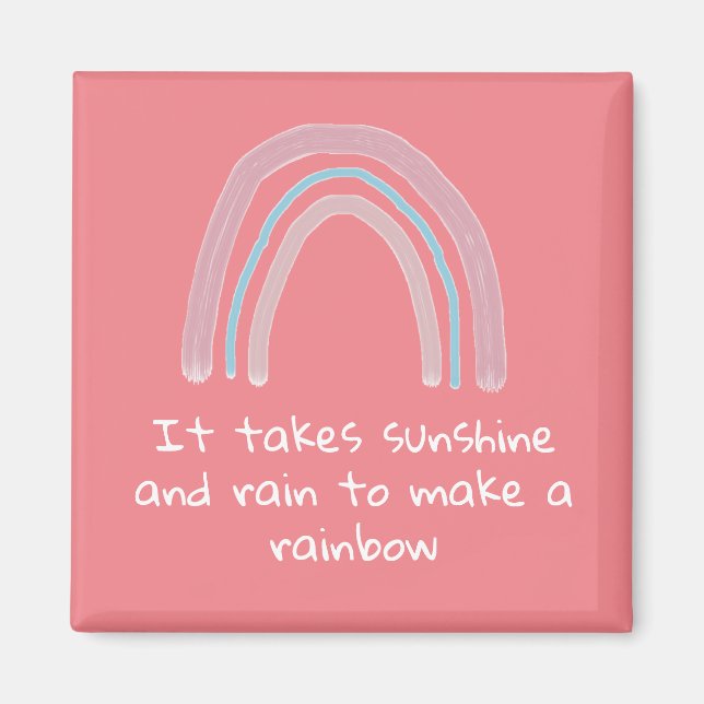 Rosa Rainbow Painting Quote Magnet (Framsidan)