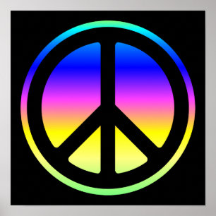 Rosa Rainbow Peace Symbol Poster