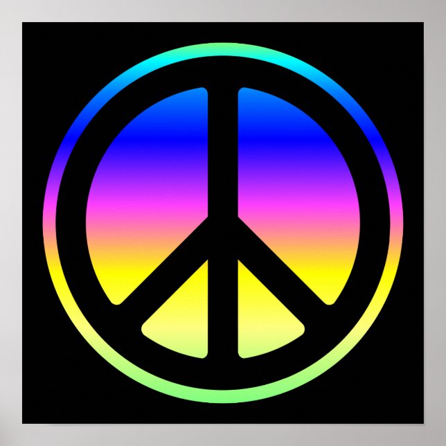 Rosa Rainbow Peace Symbol Poster (Framsidan)