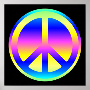 Rosa Rainbow Peace Symbol Poster