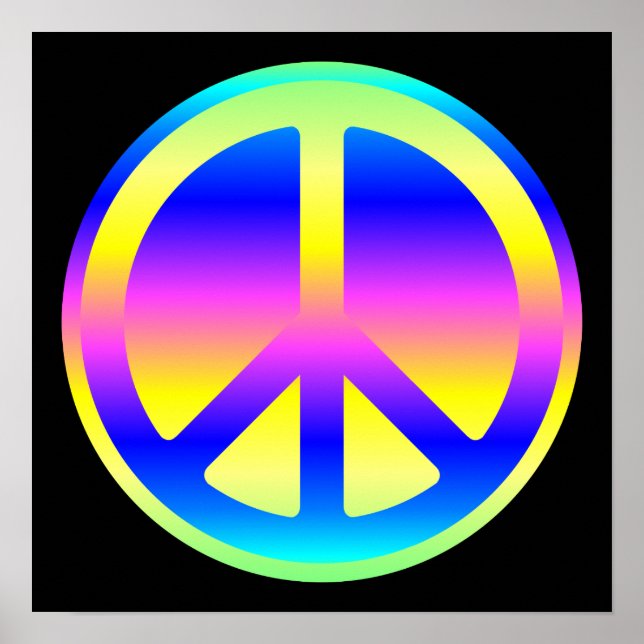 Rosa Rainbow Peace Symbol Poster (Framsidan)