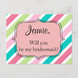 Rosa Rainbow Rand Vykort