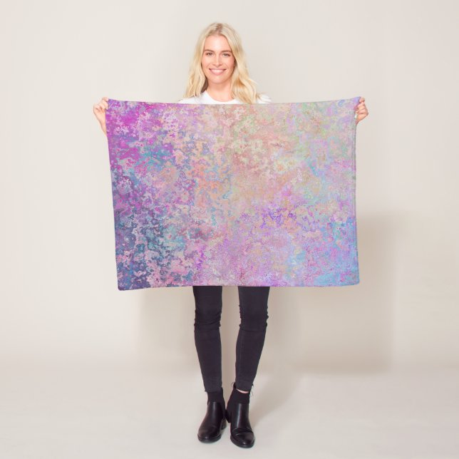 Rosa Rainbow Rust Fleecefilt (På plats)