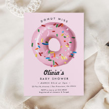 Rosa Rainbow Sprinkle Donut Baby Shower