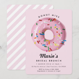 Rosa Rainbow Sprinkle Donut Möhippa Inbjudningar