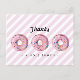 Rosa Rainbow Sprinkle Donut - tackkort Vykort