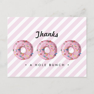 Rosa Rainbow Sprinkle Donut - tackkort Vykort