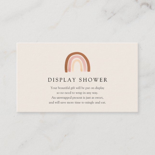 Rosa Rainbow Visning Shower-kort Tilläggskort (Framsida)