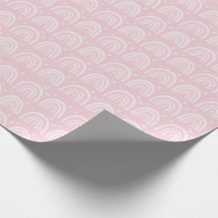 Rosa Rainbows Girly Cute Söt Baby Shower Presentpapper