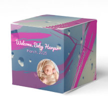 Rosa Raindrop Penseldrag Godis Favor Box