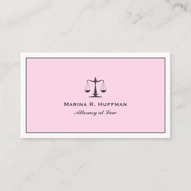 Rosa Ram Attorney Justice  Professionell Visitkort (Framsida)