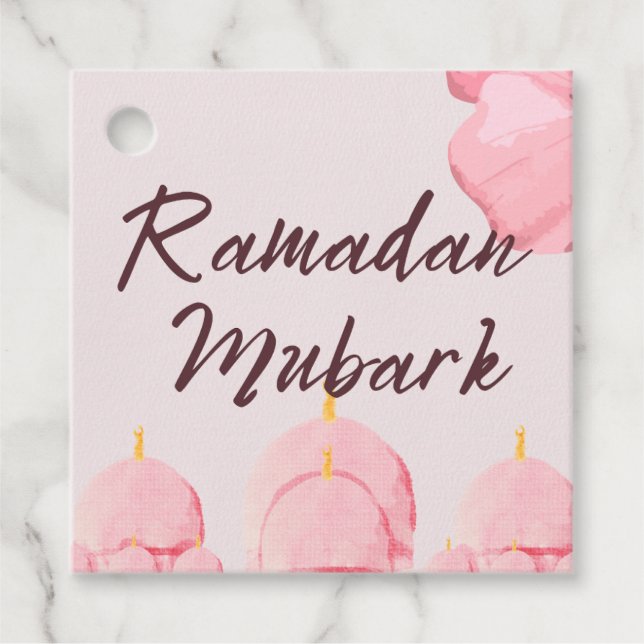Rosa Ramadan mubark Gåvor Etiketter (Framsida)