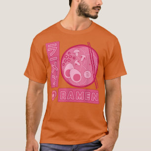 Rosa Ramen Girl Kärlek Anime Ramen Japansk T Shirt