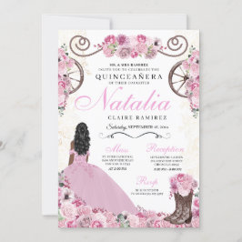 Rosa Ranchero Princess Dress Quinceanera Inbjudningar