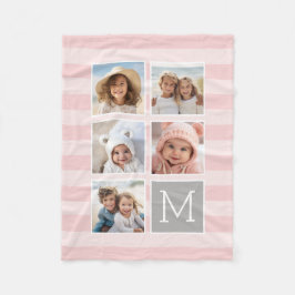  Rosa Rand - 5 Photo Collage Monogram Fleecefilt