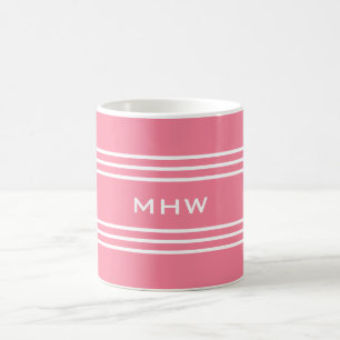 Rosa Rand anpassningsbar monogram mugg