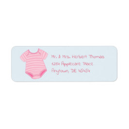 Rosa Rand Baby Romper Returadress Etikett