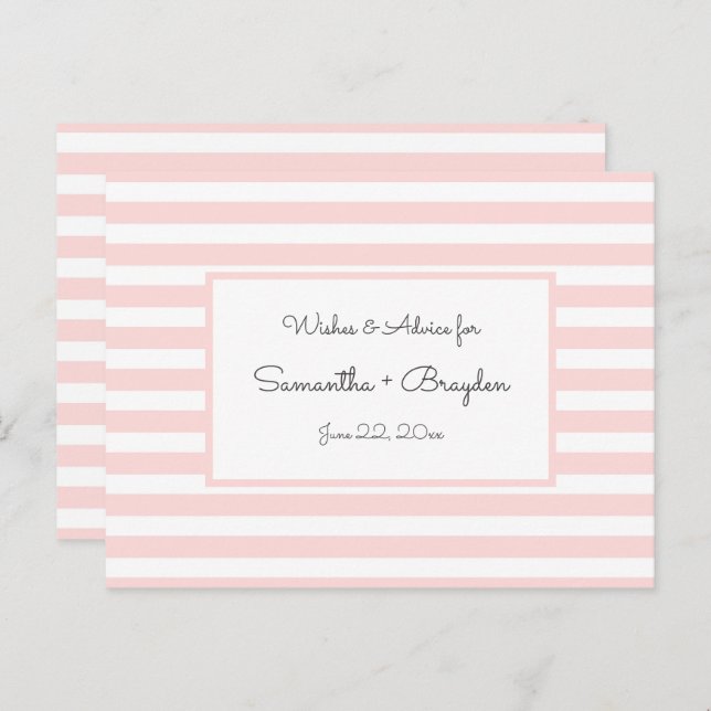 Rosa Rand Baby Shower Advice, böner Rådkort (Fram/baksida)