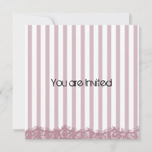 Rosa Rand Baby Shower Inbjudningar