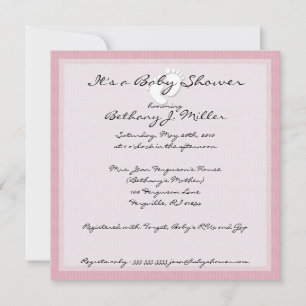 Rosa Rand Baby Shower-inbjudningar Inbjudningar