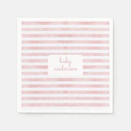 Rosa Rand Baby Shower Pappersservett