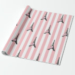 Rosa rand bleck Eiffel torn Paris-tema Presentpapper<br><div class="desc">Rosa rand svart Eiffel torn Paristema Wrapping Papper Matchning finns tillgängligt.</div>
