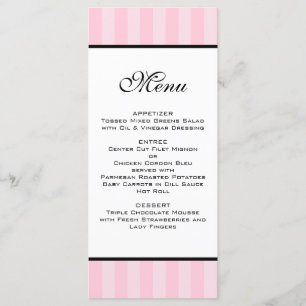Rosa Rand Bröllop Menu Meny