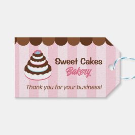 Rosa Rand Cake Bakery Brown Awning Packning Presentetikett