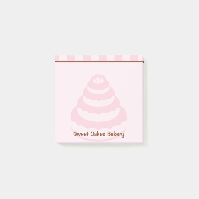 Rosa Rand Cake Bakery Post it Anteckningsblock Post-it Block (Framsida)