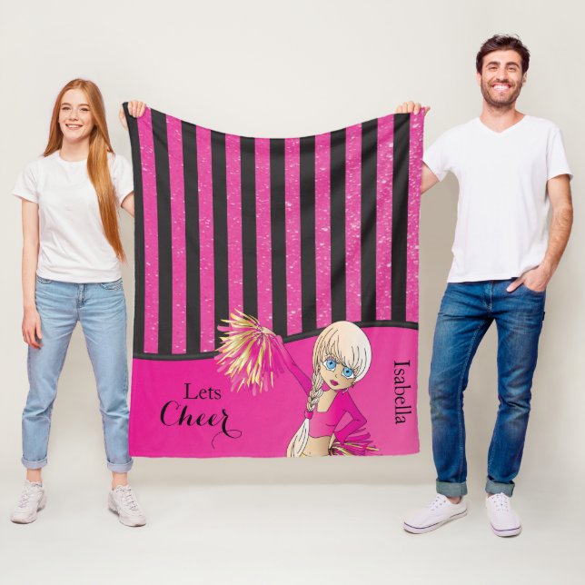 Rosa Rand Cheerleader Fleecefilt (På plats)