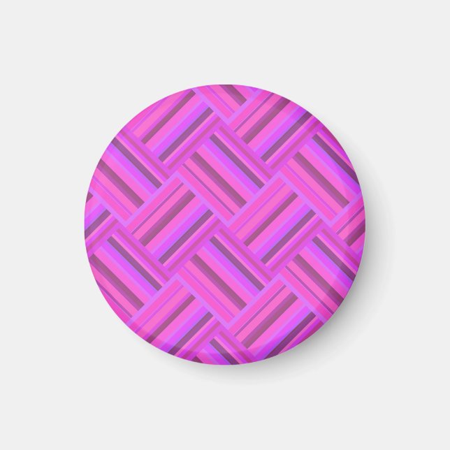 Rosa rand diagonalväv mönster magnet (Framsidan)